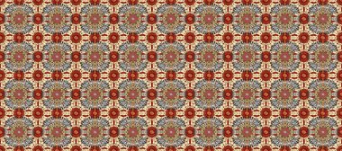 Kusursuz ortaçağ çiçek deseni. Raster illüstrasyonu. Kahverengi, gri ve bej renklerde altın. Doğum günü kartı, davetiye ya da afiş için iyidir. Dekoratif simetri arabesk.