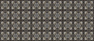 Çiçek desenli altın metal. Raster altın çiçek süsü brokar kumaş ve cam desenli. Gri, kahverengi ve bej rengi, altın elementlerle. Kusursuz altın desen.