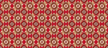 Antika altın tekrarlanabilir duvar kağıdı. Damask pürüzsüz yineleme kalıbı. Kırmızı ve kahverengi renklerde altın element. Barok tarzında altın çiçekli süs..