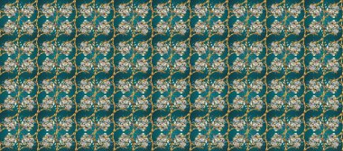 Paisleys zarif çiçek desenli arkaplan duvar kâğıdı çizimi. Klasik stil, güzel, modern, üç boyutlu sanat eseri, altın ve bej, mavi ve gri desenli çiçek yaprakları ve süslemeleri var..