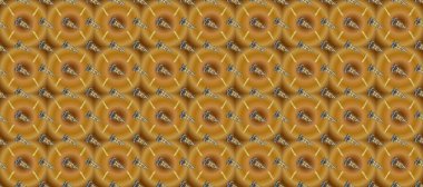 Bej, sarı ve kahverengi renklerde altın elementler. Çiçek deseni. Duvar kâğıdı barok, İspanyol kumaşı. Kusursuz raster arka plan. Şekil grafik deseni.