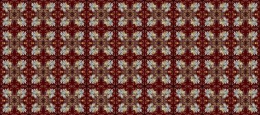 Kahverengi, kırmızı ve bej renklerde altın element. Antika altın tekrarlanabilir duvar kağıdı. Damask arkaplanı tekerrür ediyor. Barok tarzında altın çiçek süsü..