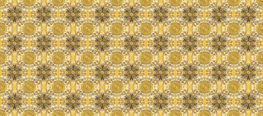 Kusursuz raster arka plan. Kusursuz çiçek deseni. Bej, sarı ve kahverengi renklerde grafiksel, pürüzsüz desen. Duvar kâğıdı barok, İspanyol kumaşı.