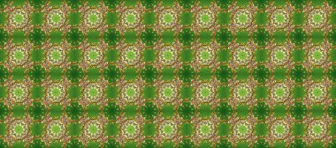 Noel altın kar tanesi kusursuz desen. Kış kar dokusu duvar kağıdı. Yeşil, kahverengi ve bej renkli altın kar taneleri. Sembol tatili, yeni yıl kutlaması, altın desenler..