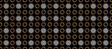 Altın element siyah, kahverengi ve gri renklerde. Antika altın tekrarlanabilir duvar kağıdı. Damask pürüzsüz yineleme kalıbı. Barok tarzında altın çiçekli süs..