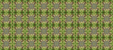 Kahverengi, yeşil ve altın elementli nötr renklerde klasik, pürüzsüz desen. Raster illüstrasyonu.