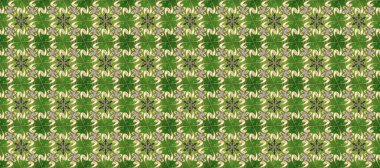 Altın çiçekli, pürüzsüz desen. Barok tarzında altın çiçekli süs. Damask arkaplanı. Tarafsız, bej ve yeşil renklerdeki altın element.