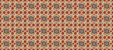 Raster illüstrasyonu. Damask altın soyut çiçek deseni bej, kahverengi ve kırmızı renklerde. Süsleme.