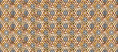 Soyut süs eşyasıyla kusursuz desen. Raster süslemeleri, arka plan. Mandalas ile kusursuz desen.