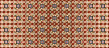 Raster illüstrasyonu. Damask altın soyut çiçek deseni bej, kahverengi ve kırmızı renklerde. Süsleme.