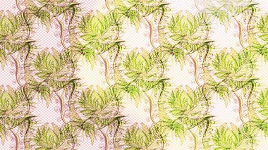 Renkli Bahar Teması eskiz kalıbı. Çocuk stili. Çiçekli eskiz arkaplanı. Düz Çiçek Elementleri Tasarımı.