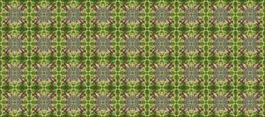 Kahverengi, yeşil ve altın elementli nötr renklerde klasik, pürüzsüz desen. Raster illüstrasyonu.