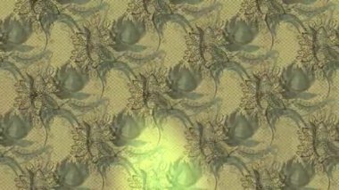 Renkli unsurlarla hareketli arka plan görüntüleri. Çiçekler. Eski model. Bayrak tarzı. Video kaydı. Şablon. Döngü. Kusursuz..