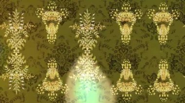 Renkli unsurlarla hareketli arka plan görüntüleri. Çiçekler. Eski model. Bayrak tarzı. Video kaydı. Şablon. Döngü. Kusursuz..