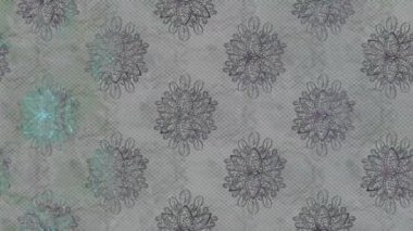 Renkli unsurlarla hareketli arka plan görüntüleri. Çiçekler. Eski model. Bayrak tarzı. Video kaydı. Şablon. Döngü. Kusursuz..