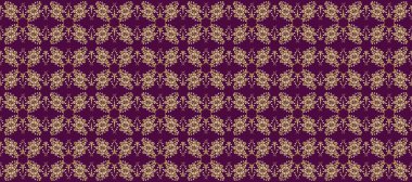 Paisleys zarif çiçek desenli arkaplan duvar kâğıdı çizimi. Klasik stil, güzel, modern, üç boyutlu sanat eseri, altın ve kahverengi, bej ve mor desenli yapraklar, süsler..