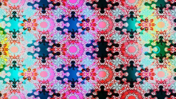 stock image Fabric pattern texture daisy flowers detail. Flowers on neutral, blue and pink colors.