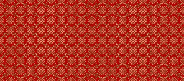 Kahverengi, kırmızı ve bej renklerde altın elementlerle kusursuz klasik desen. Noel, kar tanesi, yeni yıl 2019.