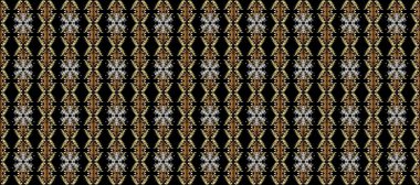 Siyah, kahverengi ve nötr renklerde geleneksel, klasik, altın, pürüzsüz desen. Barok tarzında kusursuz bir doğulu süsü..