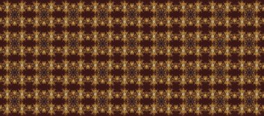 Damask arkaplanı. Barok tarzında altın çiçekli süs. Kahverengi, bej ve sarı renklerde altın bir element. Altın çiçekli, pürüzsüz desen.