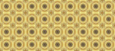 Klasik klasik klasik arka plan. Kusursuz klasik raster altın desenli. Geleneksel oryantasyon süsü. Tarafsız, sarı ve bej renklerde altın elementlerle kusursuz desen.