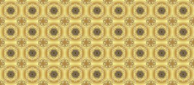 Klasik klasik klasik arka plan. Kusursuz klasik raster altın desenli. Geleneksel oryantasyon süsü. Tarafsız, sarı ve bej renklerde altın elementlerle kusursuz desen.