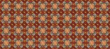 Raster illüstrasyonu. Damask altın soyut çiçek deseni kahverengi, gri ve bej renklerde. Süsleme.