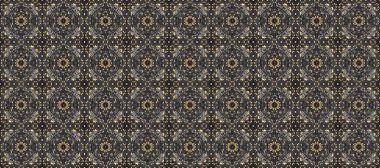 Raster illüstrasyonu. Oriental raster klasik gri, kahverengi, bej ve altın desenli. Kusursuz soyut arkaplan.