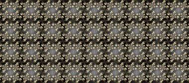 Klasik klasik klasik arka plan. Geleneksel oryantasyon süsü. Klasik raster sarısı, kusursuz desen. Kahverengi, gri ve bej renklerde altın elementlerle kusursuz desen.