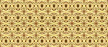 Bej, sarı ve kahverengi renkleri olan karmaşık renkli Arabesk. Raster soyut renkli mandala.