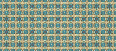 Bej, mavi ve nötr renklerde altın tekrarlayan elementlerle soyut arkaplan. Kusursuz oryantal klasik altın desen.