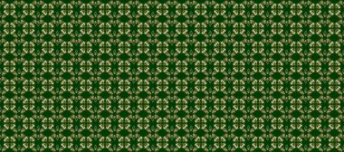 Damask arkaplanı tekerrür ediyor. Tarafsız, yeşil ve mavi renklerde altın element. Antika altın tekrarlanabilir duvar kağıdı. Barok tarzında altın çiçek süsü..