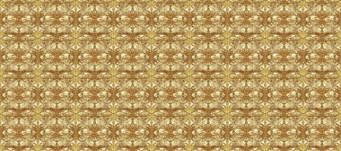 Bej, kahverengi ve sarı renklerde, altın elementli, pürüzsüz desenler. Şam tasarım için kusursuz desen.