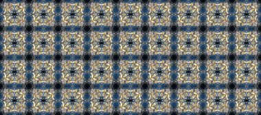 Raster Golden Mehndi kusursuz desen. Bej, gri ve mavi renklerde desen. Kına dövmeli süs çiçekleri, altın çıkartmalar, mehndi ve yoga tasarımı, kartlar ve parmak izleri..