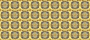 Klasik oryantal desen, bej, nötr ve sarı renklerin üstündedir. Damask pürüzsüz süsü. Geleneksel raster ve altın desen.