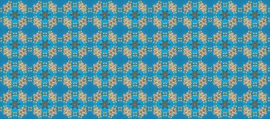 Raster altın desen. Doğulu stil, altın elementlerle bej, mavi ve nötr renklerde altın desenli arabesk yapar. Kusursuz kıvırcık saçlar..