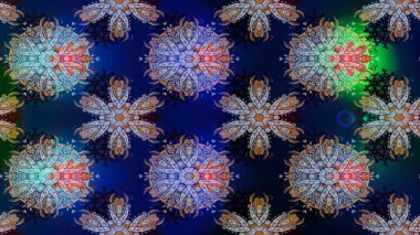 Raster illüstrasyonunda kusursuz çiçek deseni. Güzel kumaş deseni. Renkli Bahar Temalı Kusursuz Arkaplan. Düz Çiçek Elementleri Tasarımı.