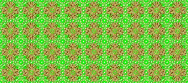 Kusursuz klasik raster altın desenli. Altın elementlerle bej, yeşil ve kahverengi renklerde pürüzsüz desen. Klasik klasik klasik arka plan. Geleneksel oryantasyon süsü. Raster illüstrasyonu.