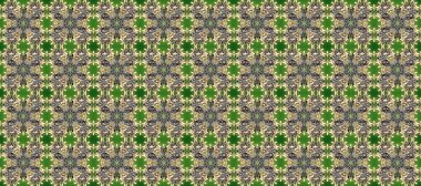 Süslü dekorasyon. Altın desenli yeşil, gri ve bej renklerde altın elementler. Lüks, kraliyet ve Viktorya dönemi konsepti. Raster klasik barok çiçeksiz altın desenli..