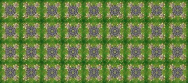 Paisleys zarif çiçek desenli arkaplan duvar kâğıdı çizimi. Klasik stil, güzel, modern, üç boyutlu sanat eseri, altın ve yeşil, gri ve nötr desenli çiçek yaprakları, süsler..