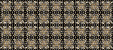 Raster altın pürüzsüz desen. Gri, bej ve kahverengi renklerde pürüzsüz desen. Doğu tarzı arabesk tarzında altın elementler. Kusursuz altın desenli bukleler..