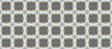 Raster geleneksel oryantasyon süsü. Altın desenli gri, nötr ve bej renklerde altın elementler. Kusursuz klasik altın desen.