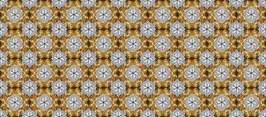 Geleneksel raster ve altın desen. Damask pürüzsüz süsü. Kahverengi ve beyaz renkler üzerinde klasik oryantal desen.