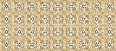 Barok tarzında kusursuz bir doğulu süsü. Kahverengi, nötr ve bej renkler üzerine geleneksel altın pürüzsüz desen.