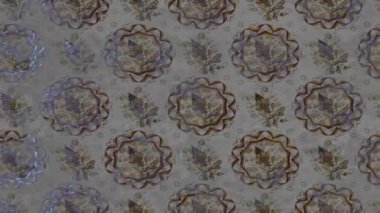 Renkli unsurlarla hareketli arka plan görüntüleri. Mandalas. Eski model. Video kaydı. Şablon. Döngü. Kusursuz..