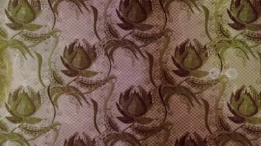 Renkli unsurlarla hareketli arka plan görüntüleri. Çiçekler. Eski model. Bayrak tarzı. Video kaydı. Şablon. Döngü. Kusursuz..