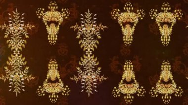 Renkli unsurlarla hareketli arka plan görüntüleri. Çiçekler. Eski model. Bayrak tarzı. Video kaydı. Şablon. Döngü. Kusursuz..