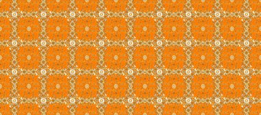 Turuncu, bej ve kahverengi renklerde altın bir element. Altın çiçekli, pürüzsüz desen. Damask arkaplanı. Barok tarzında altın çiçekli süs..