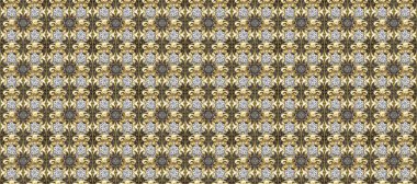 Klasik raster şablonu. Gri, bej, kahverengi ve altın desenli. Tekrarlayan ögelerle kusursuz soyut arkaplan.
