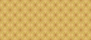 Klasik raster sarısı, kusursuz desen. Çiçek süsü kumaş deseni, cam, çiçek desenli metal sarı, bej ve kahverengi altın elementli..